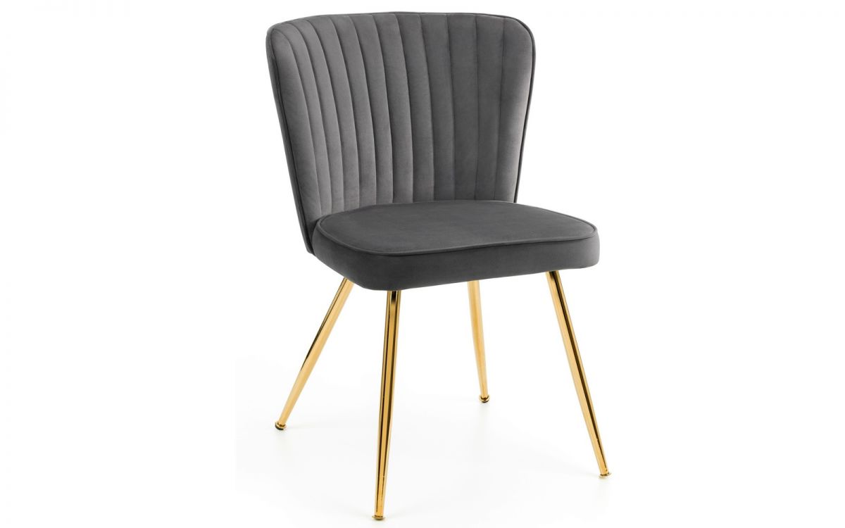 Grey Dining Chair with golden legs