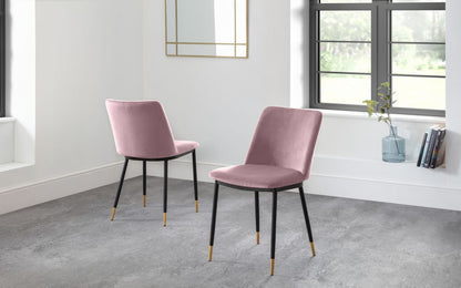 Dusky Pink Velvet Dining Chair