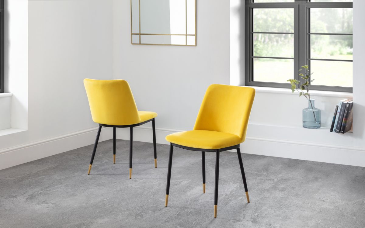 Mustard Velvet Dining Chair