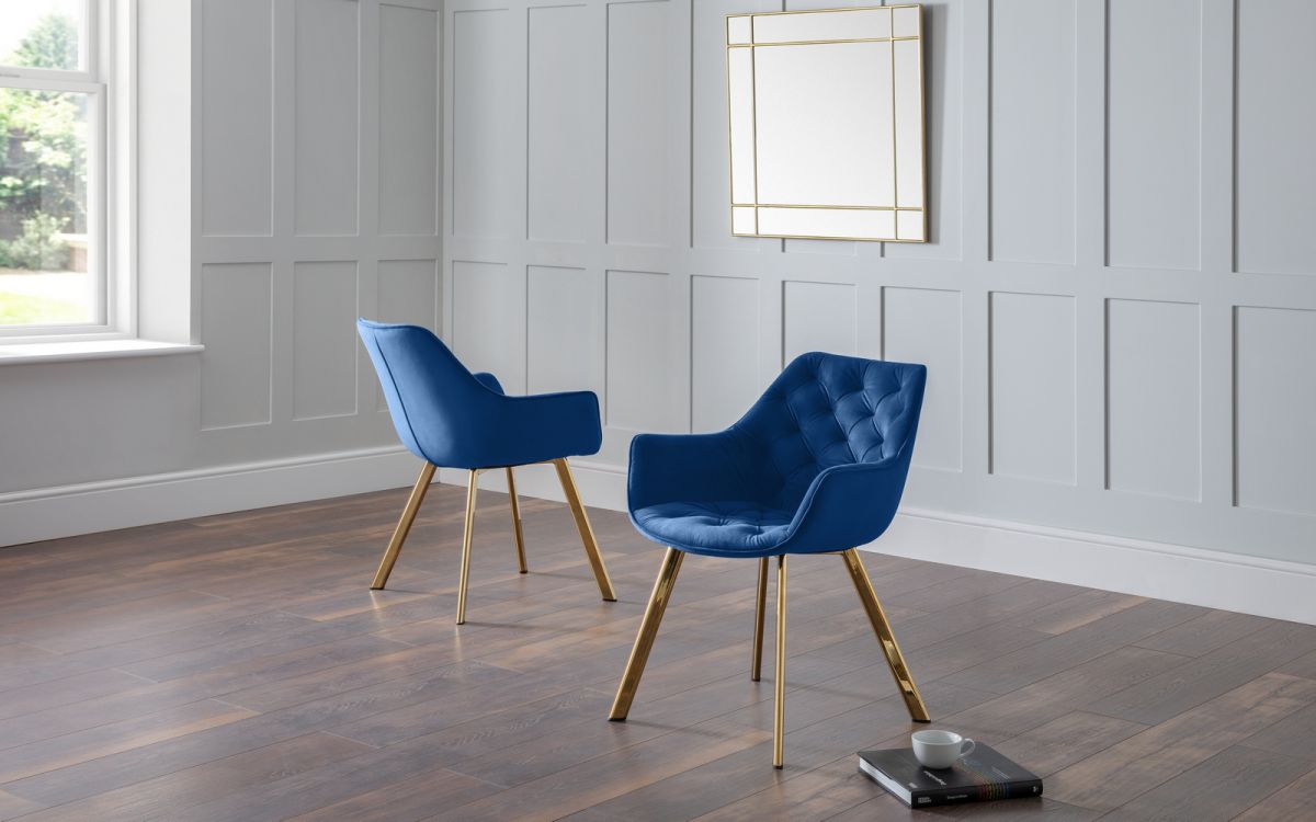 Lorenzo Blue or Grey Dining Chair - Elegant Furnish