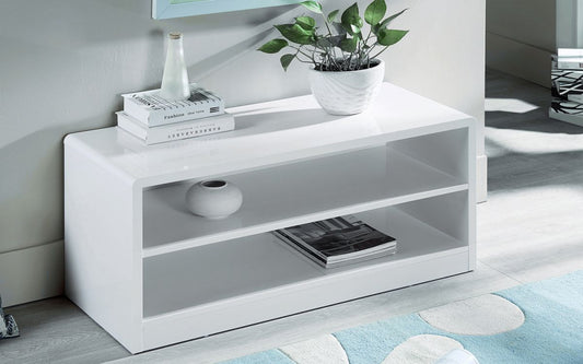 White High Gloss Compact TV Unit