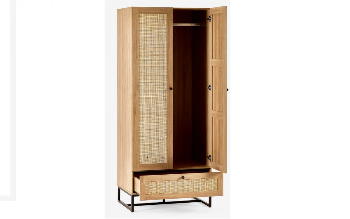 Oak 2 door 1 drawer Wardrobe