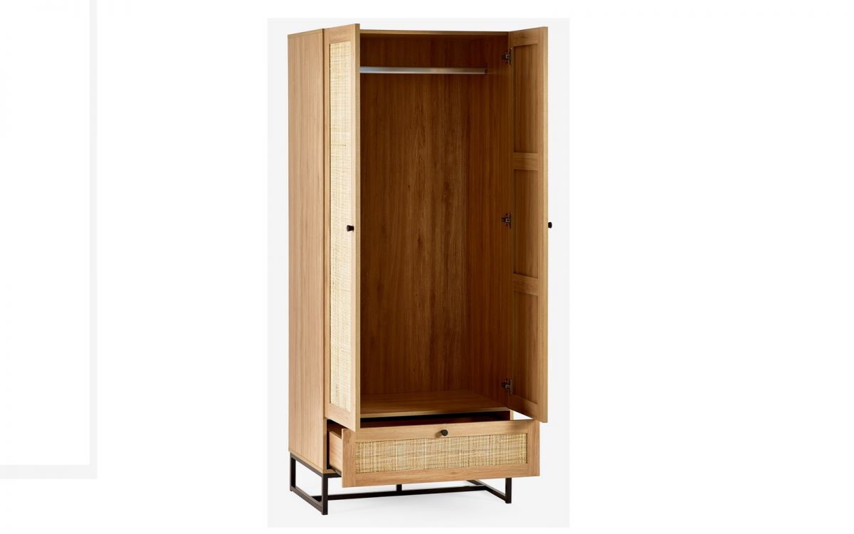 Oak 2 door 1 drawer Wardrobe