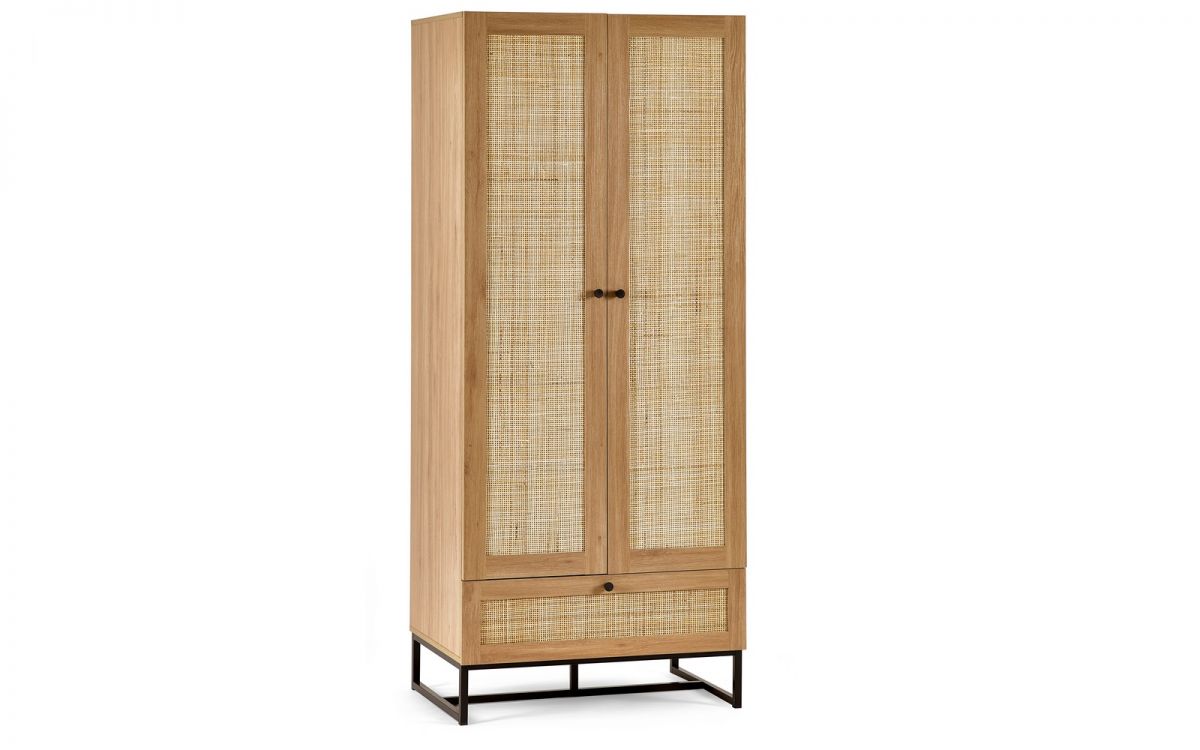 Oak 2 door 1 drawer Wardrobe