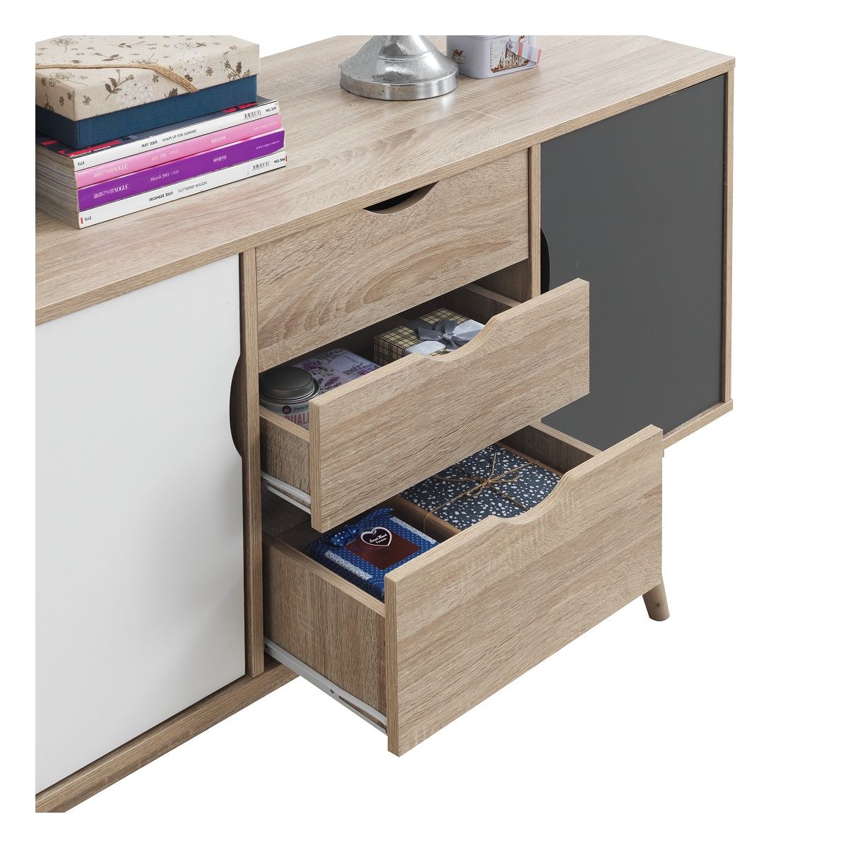 Oak Sideboard with 2 Doors and 3 Drawers