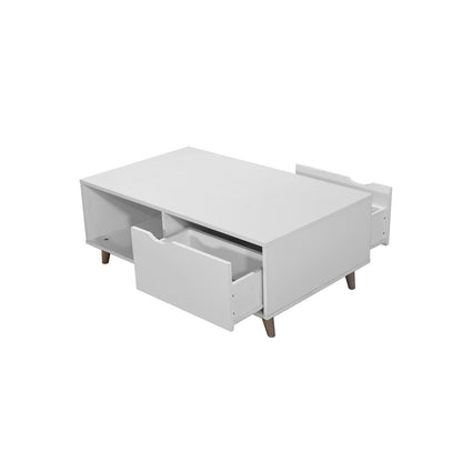 White Coffee Table with 2 Drawers