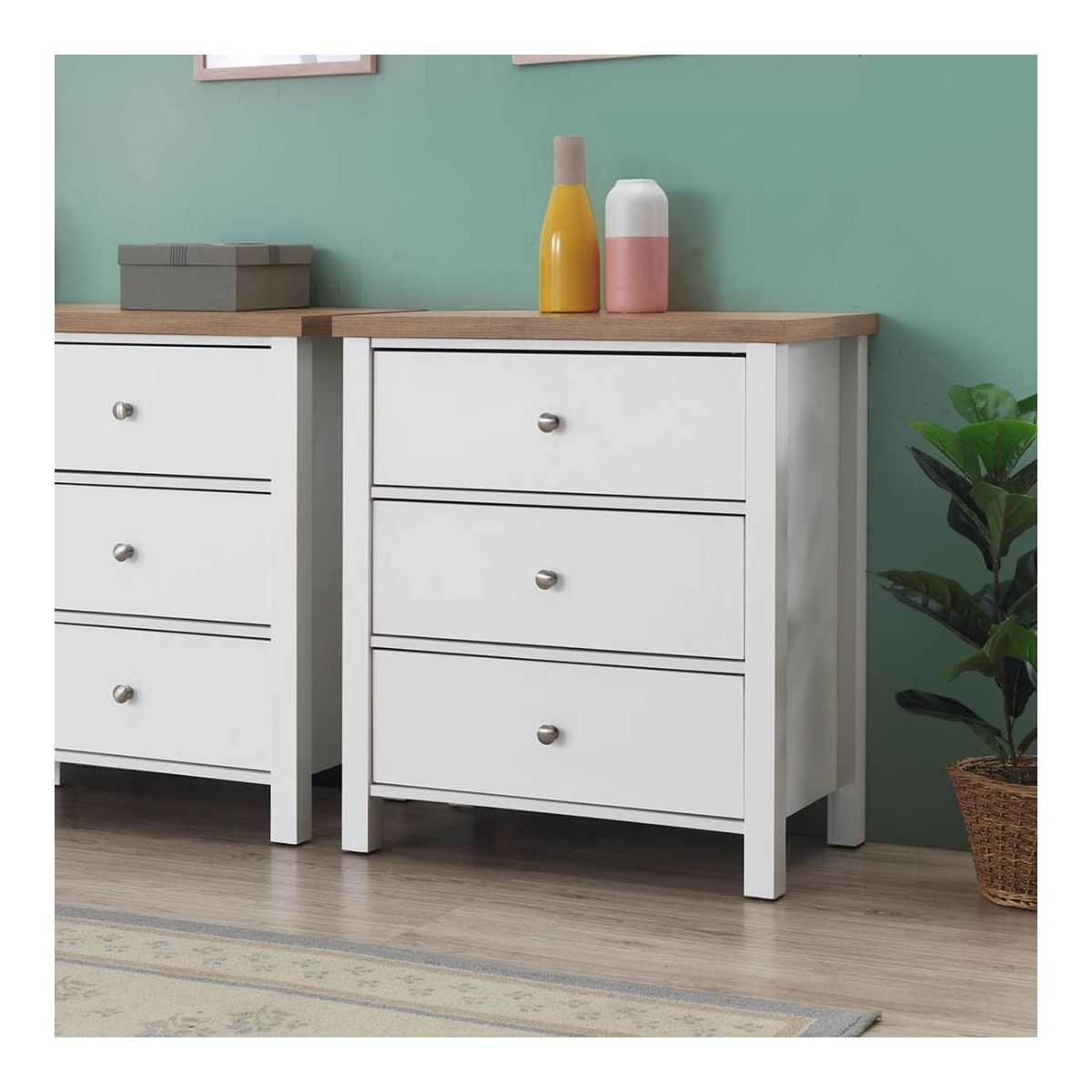 White 3 Drawer Chest