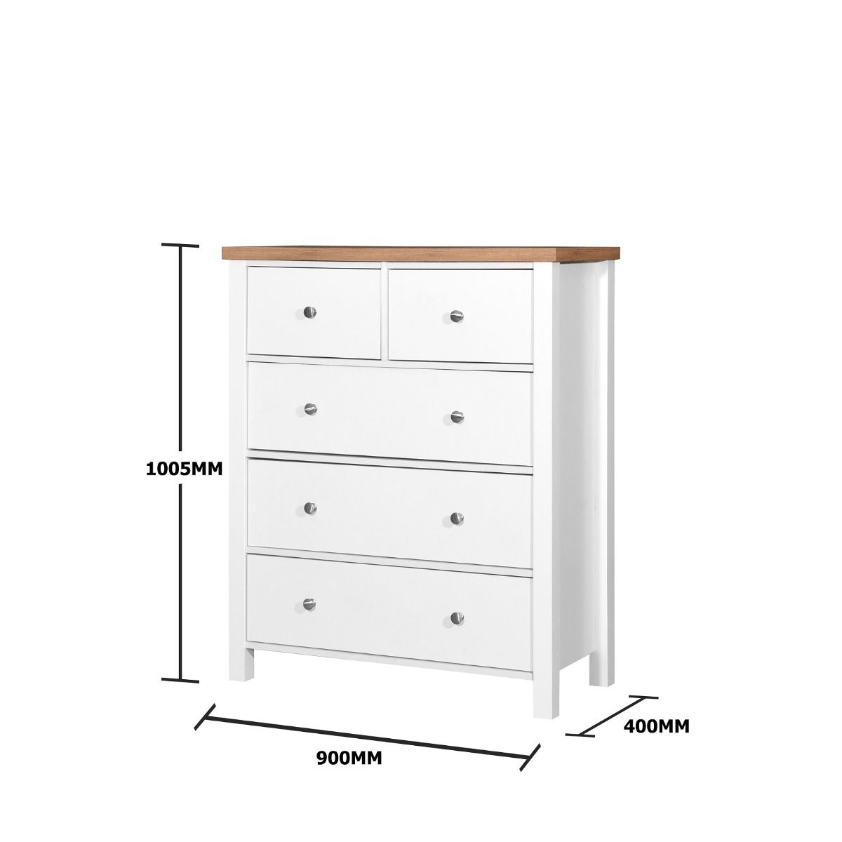 White 5 Drawer Chest measurements