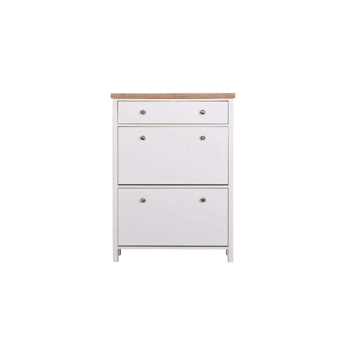 White 3 Tier Shoe Cabinet