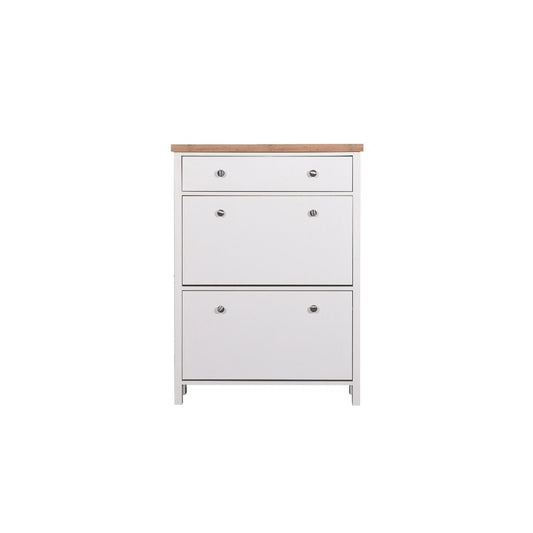 White 3 Tier Shoe Cabinet