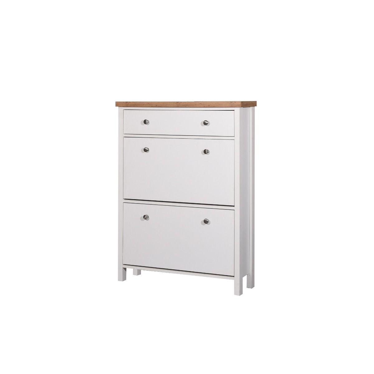 White 3 Tier Shoe Cabinet