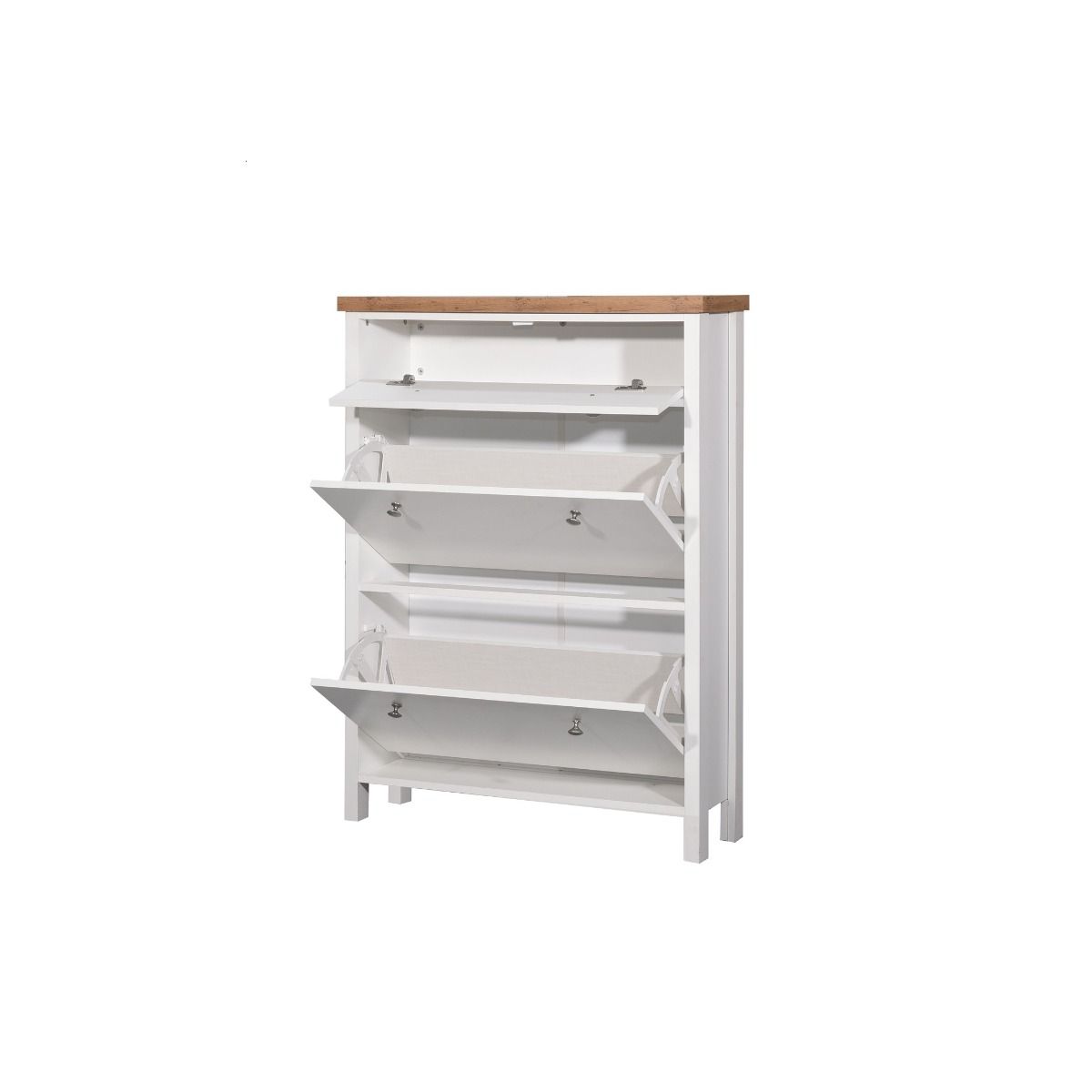 White 3 Tier Shoe Cabinet