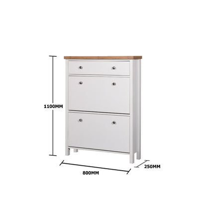 White 3 Tier Shoe Cabinet measurements