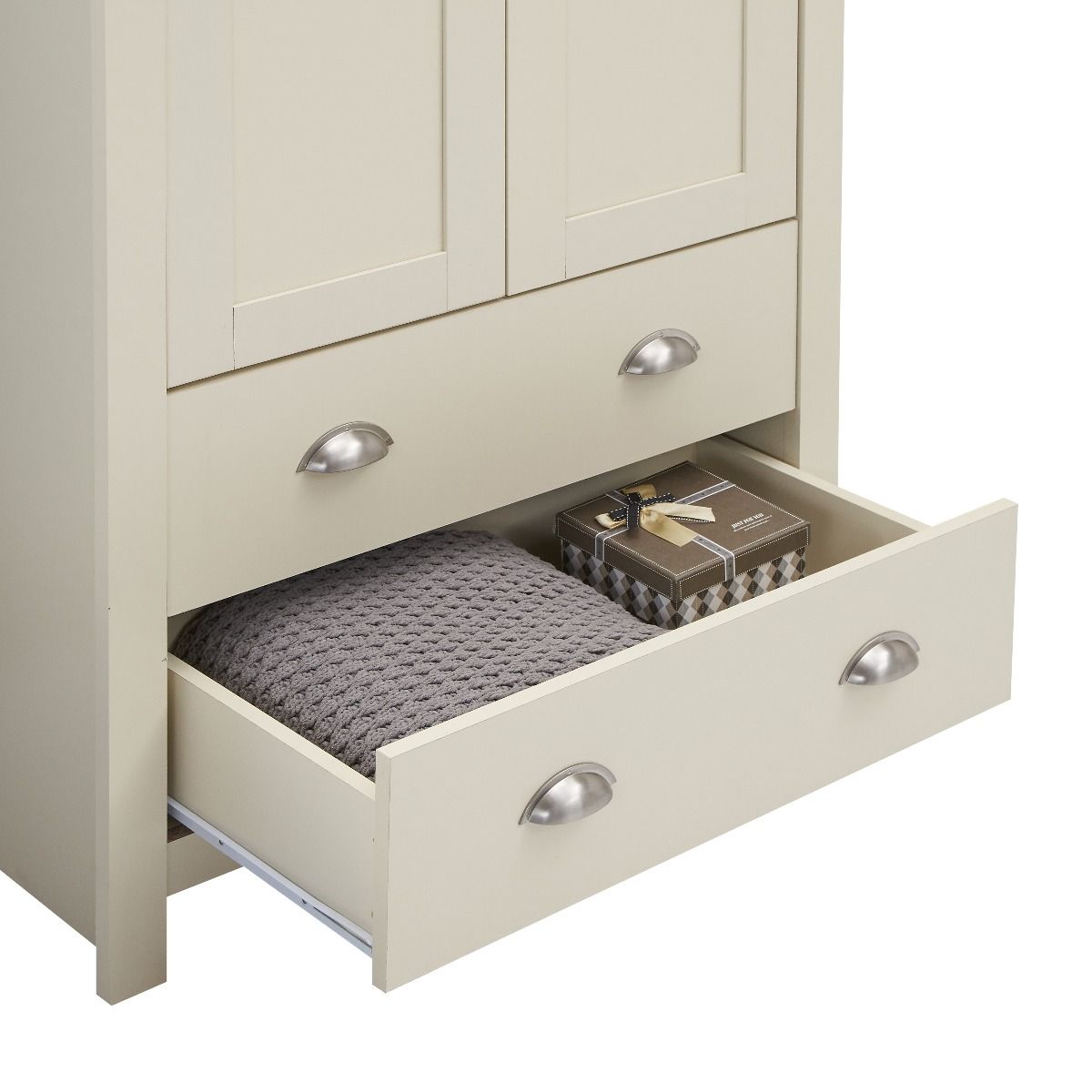 Lisbon Cream Wardrobe Drawer Open