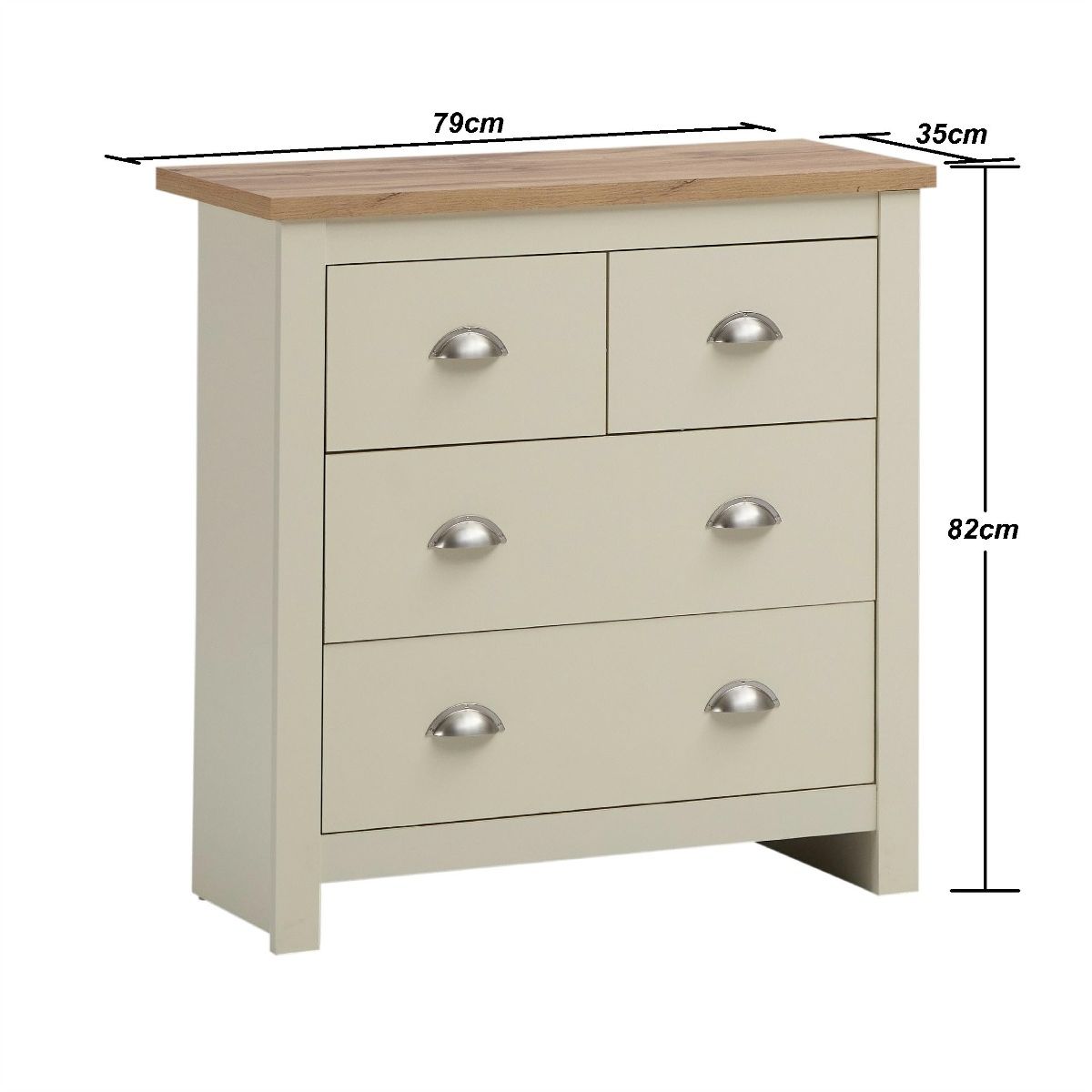 Lisbon Cream Chest of Drawers Measurements