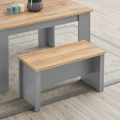 Lisbon Grey Dining Table 2 Bench Set 