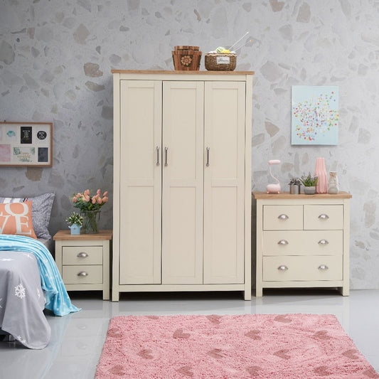 Cream 3 Piece Bedroom Furniture Set