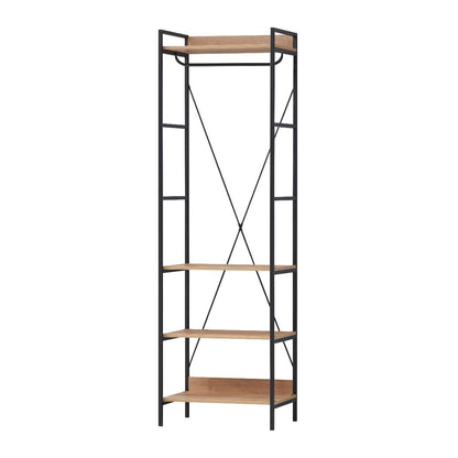 Open Oak Slim Wardrobe 4 Shelves